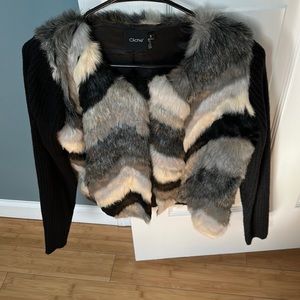 Only wore once faux fur jacket